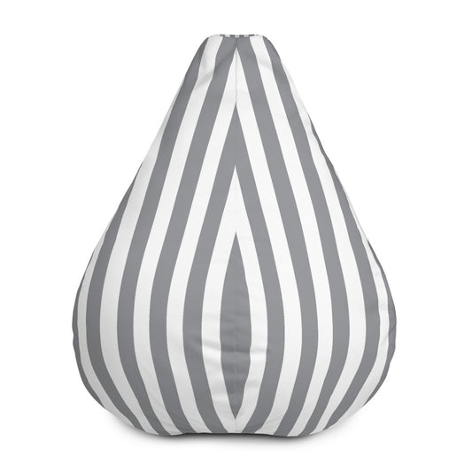 Vertical Lines Grey - Sustainably Made Bean Bag Chair Cover