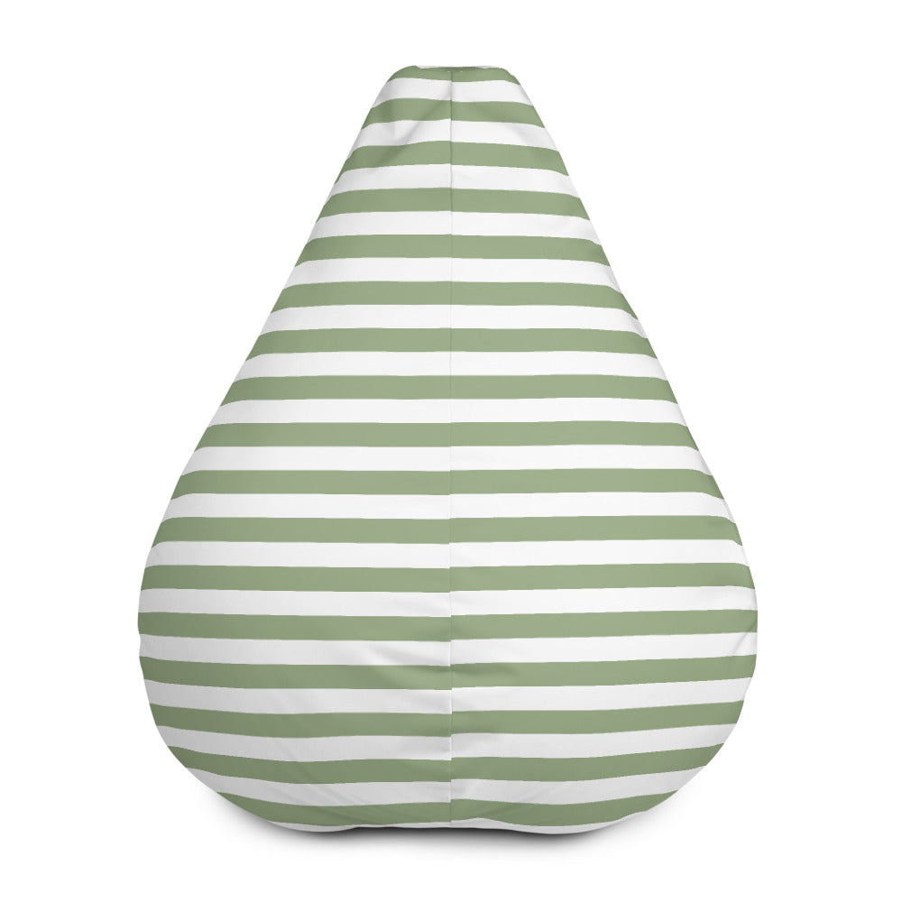 Olive Stripes - Sustainably Made Bean Bag Chair Cover