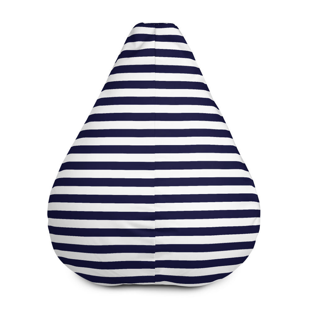 Navy Stripes - Sustainably Made Bean Bag Chair Cover