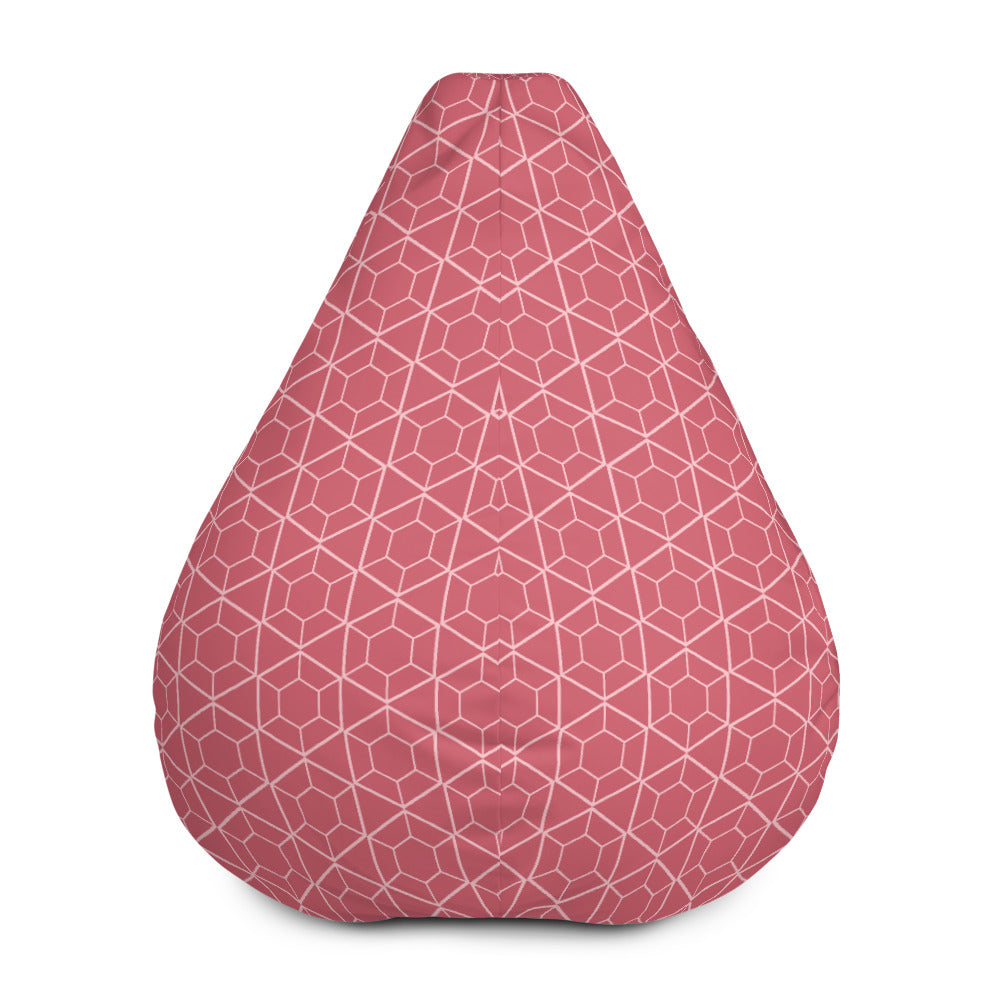 Geometric Magenta - Sustainably Made Bean Bag Chair Cover