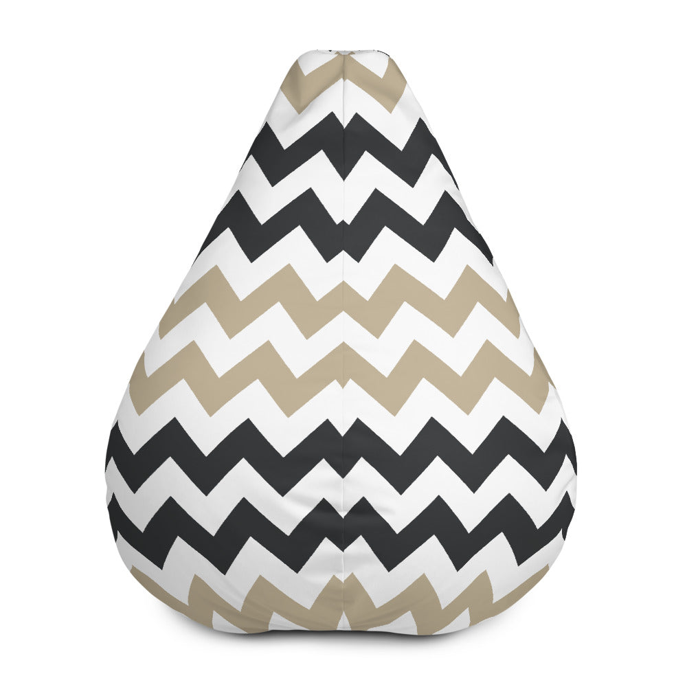 Two Tone Zigzag Pattern - Sustainably Made Bean Bag Chair Cover