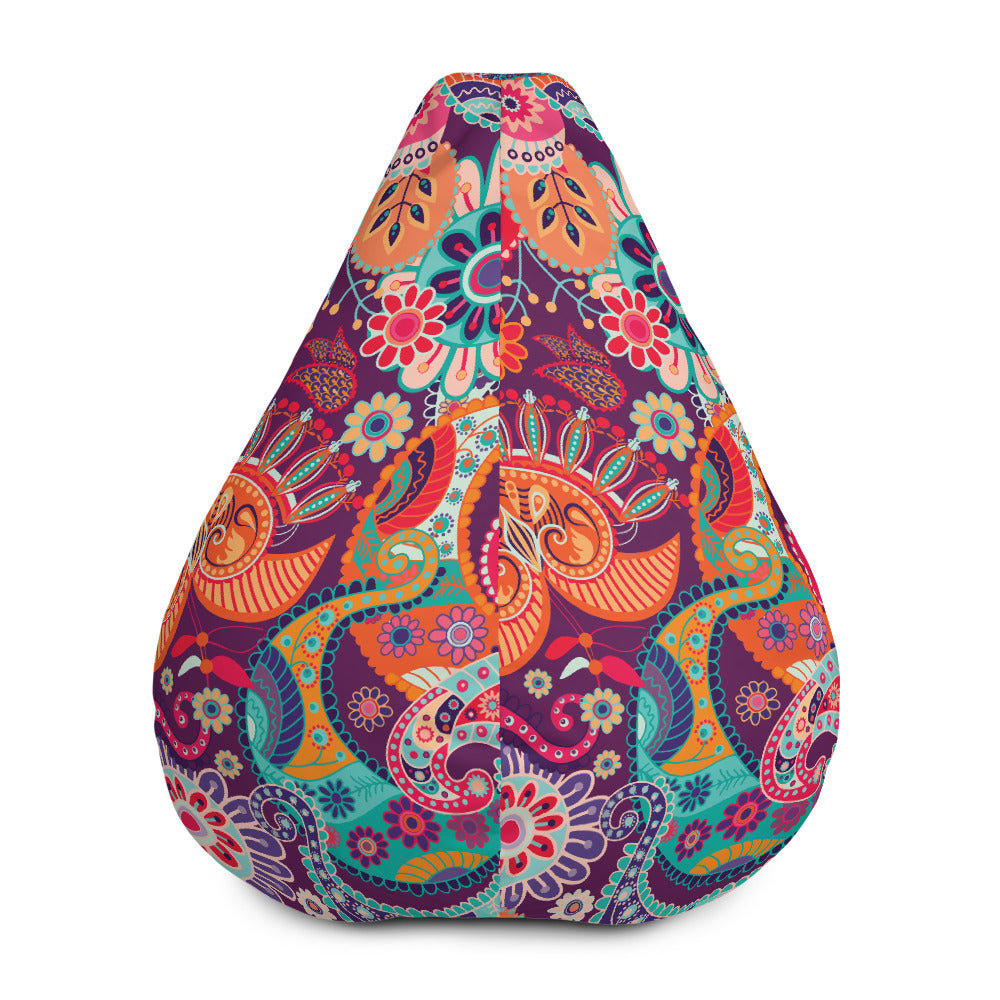 Multicolor Floral Tribe - Sustainably Made Bean Bag Chair Cover