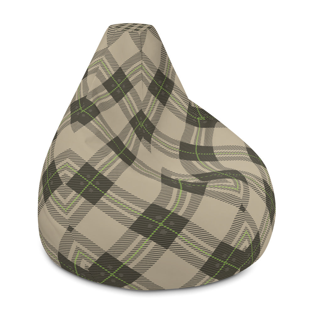 Brown Tartan - Sustainably Made Bean Bag Chair Cover