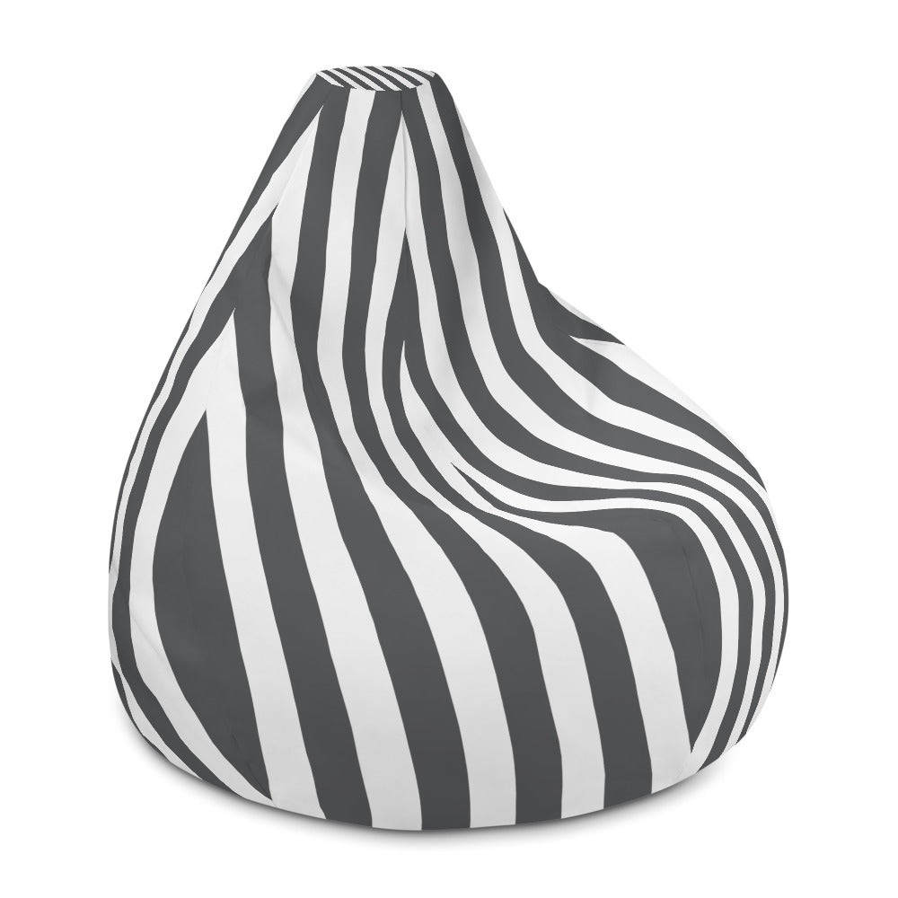 Vertical Lines Charcoal - Sustainably Made Bean Bag Chair Cover