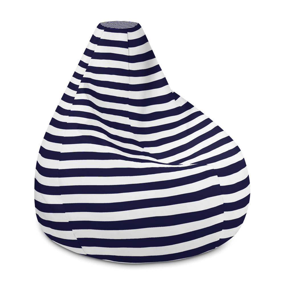 Navy Stripes - Sustainably Made Bean Bag Chair Cover