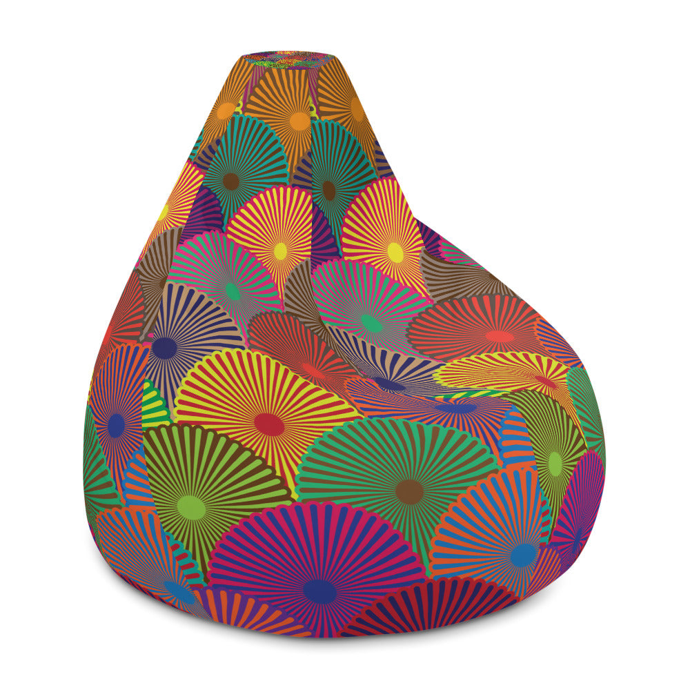 Colorful Flower Circles - Sustainably Made Bean Bag Chair Cover