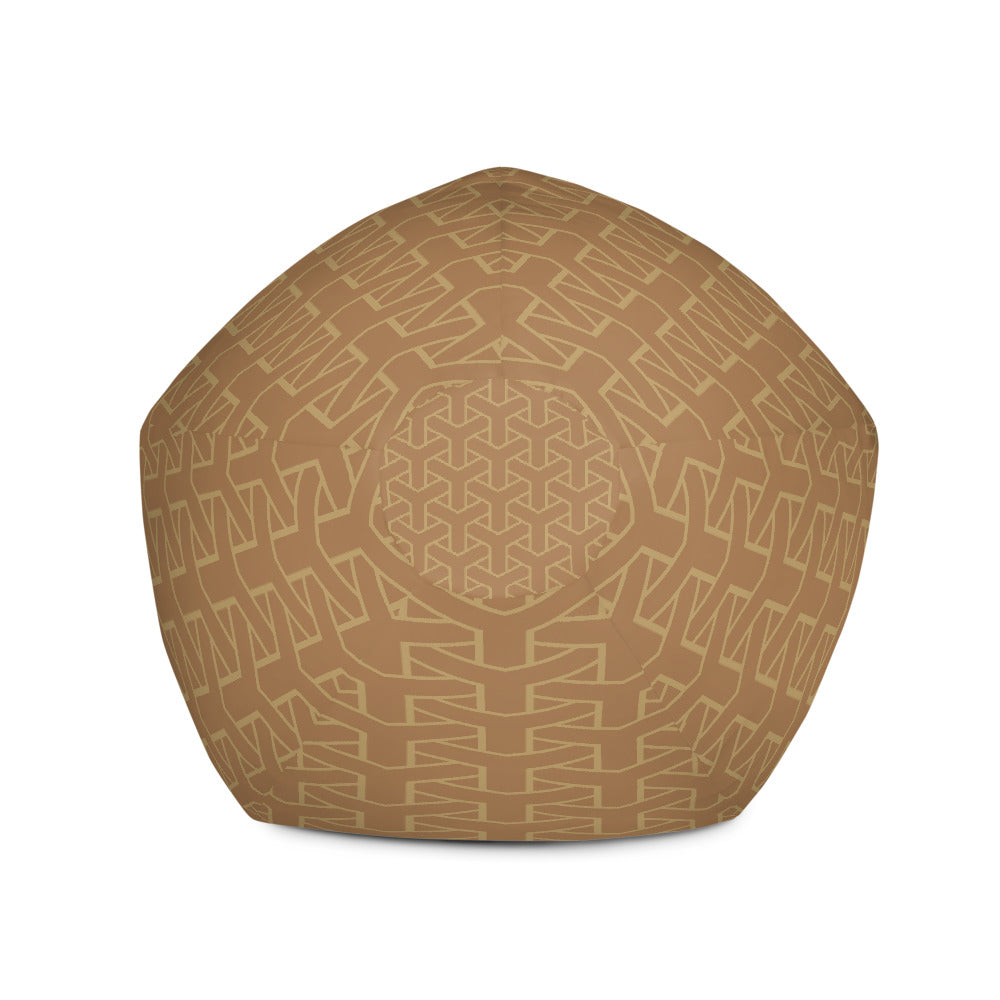 Retro Brown Pattern - Sustainably Made Bean Bag Chair Cover