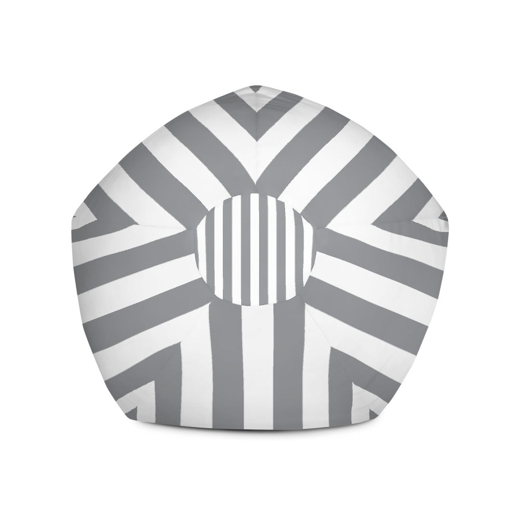 Vertical Lines Grey - Sustainably Made Bean Bag Chair Cover