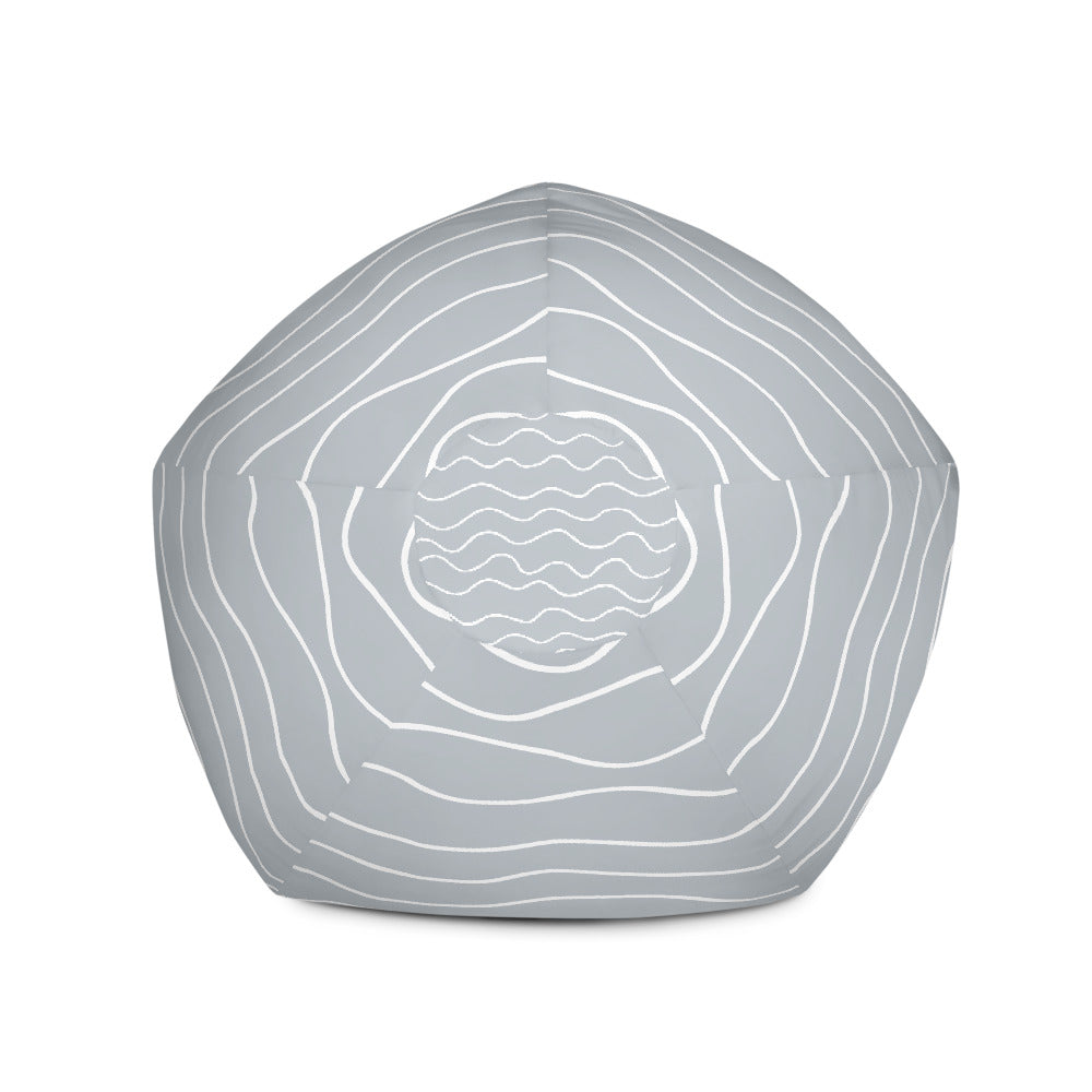 Hand Drawn Waves - Sustainably Made Bean Bag Chair Cover