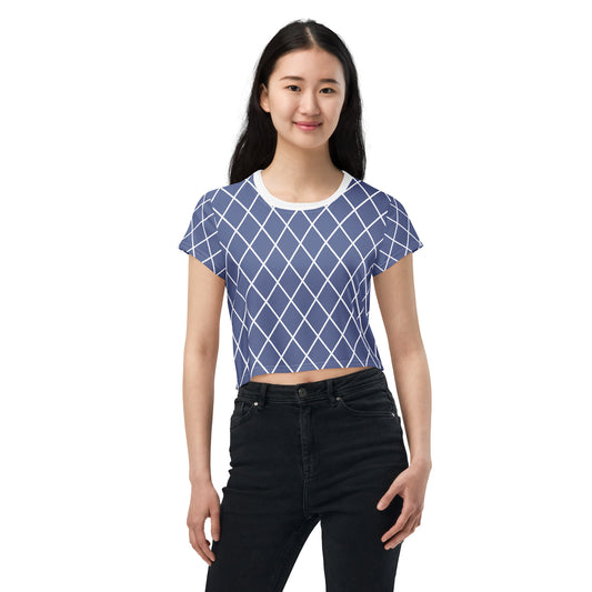 Vintage Blue Purple - Inspired By Harry Styles - Sustainably Made Crop Tee