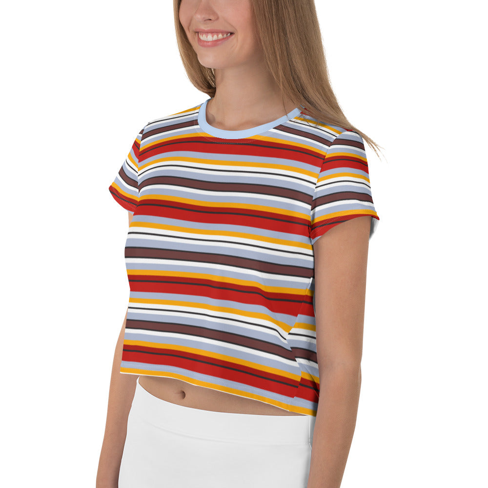 Multi Colored Lines - Inspired By Taylor Swift - Sustainably Made Crop Tee