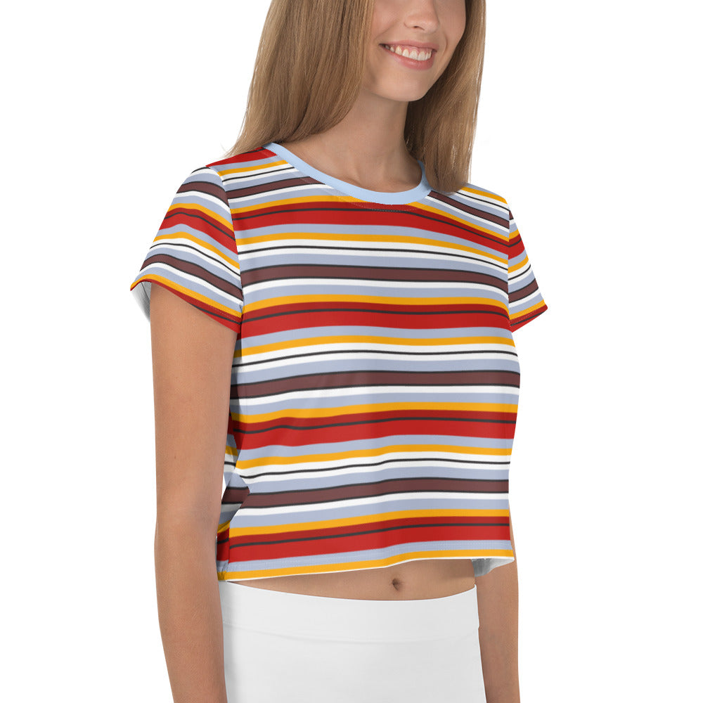 Multi Colored Lines - Inspired By Taylor Swift - Sustainably Made Crop Tee