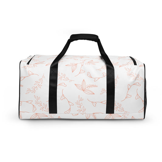 White Floral - Sustainably Made Duffle Bag