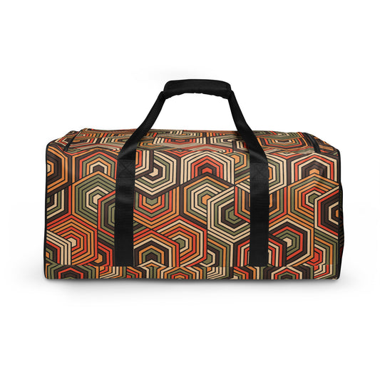 Hexagonal retro Pattern - Sustainably Made Duffle Bag