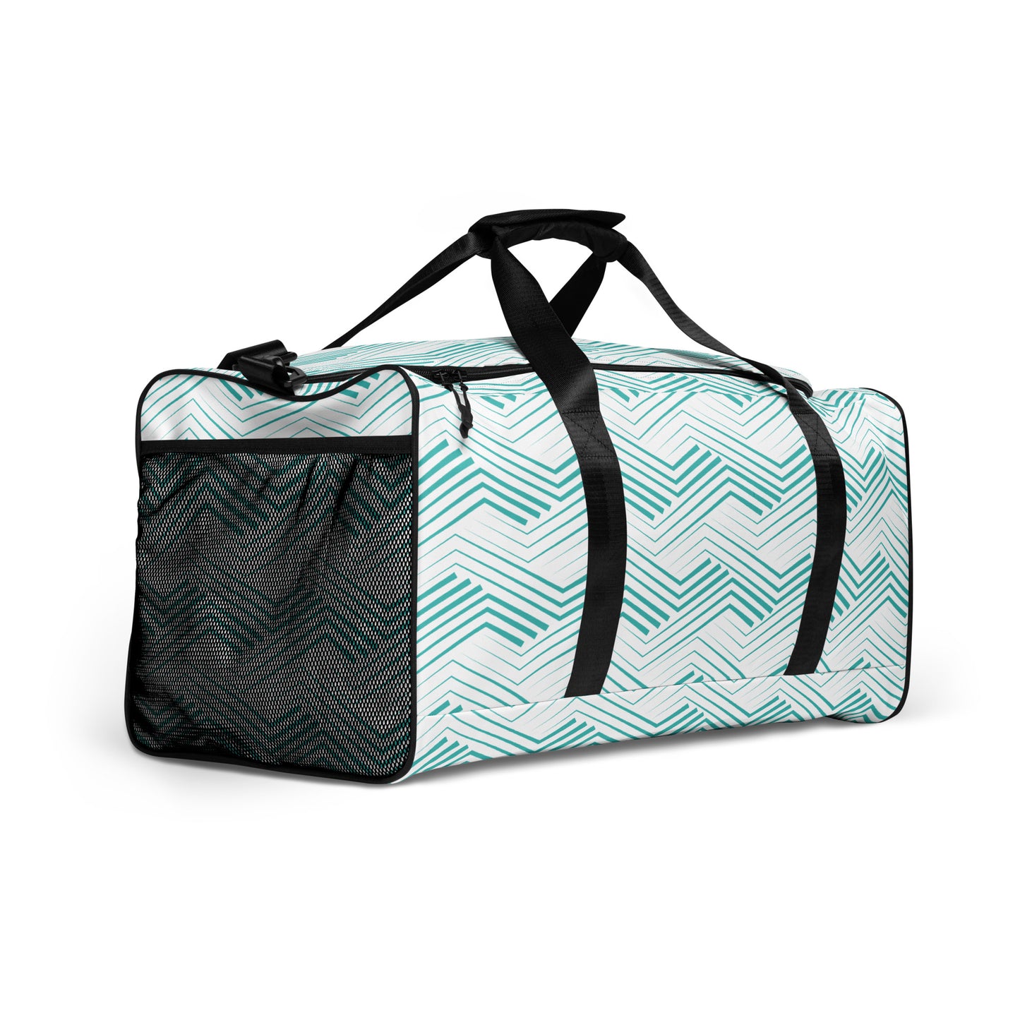 Blue Zigzag Pattern - Sustainably Made Duffle Bag