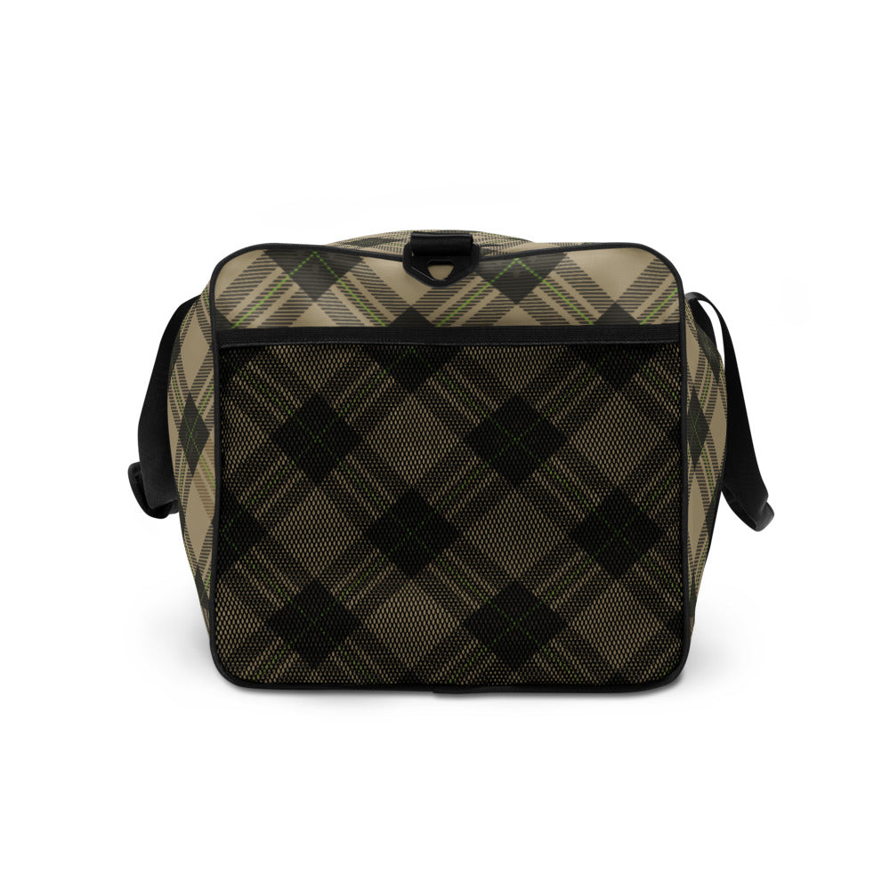 Brown tartan - Sustainably Made Duffle Bag