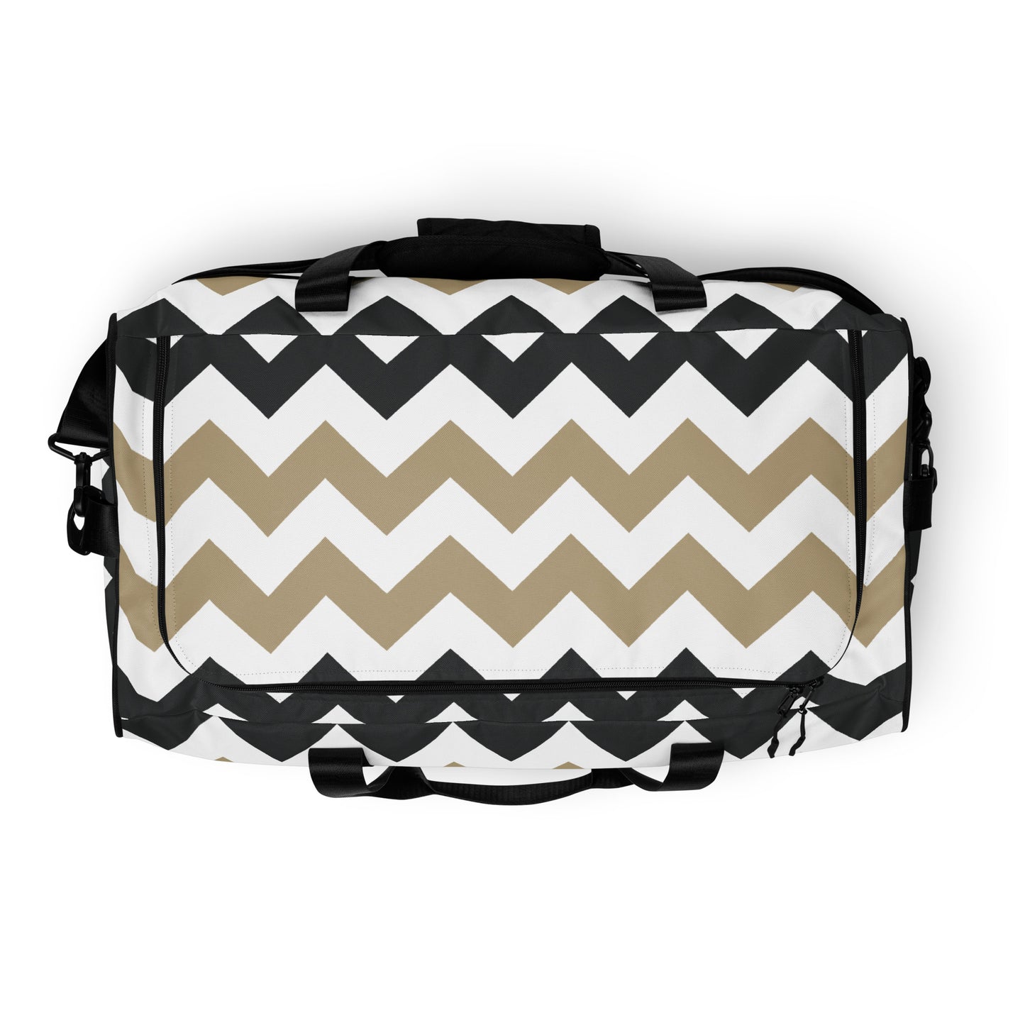 Two Tone Zigzag Pattern - Sustainably Made Duffle Bag