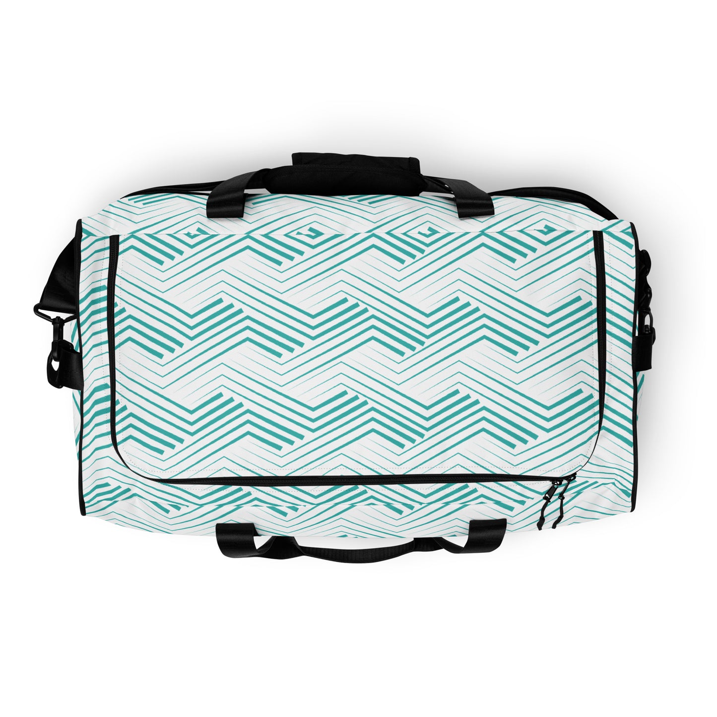 Blue Zigzag Pattern - Sustainably Made Duffle Bag