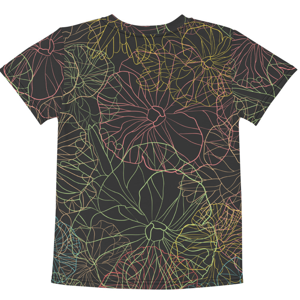 Neon Dark Floral - Sustainably Made Kids T-Shirt