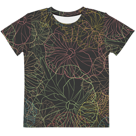 Neon Dark Floral - Sustainably Made Kids T-Shirt