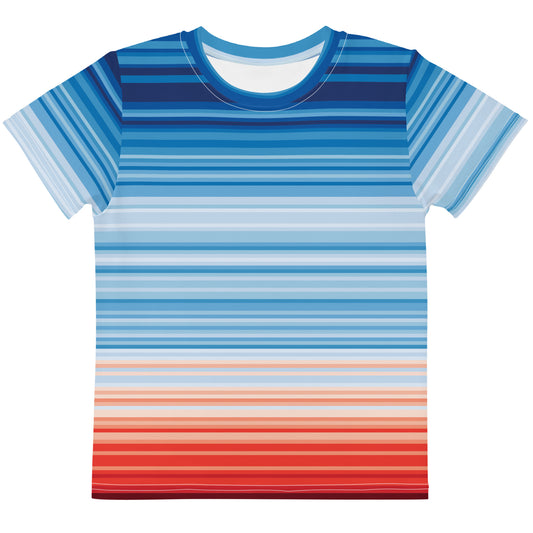 Climate Change Global Warming Stripes - Sustainably Made Kid's T-Shirt