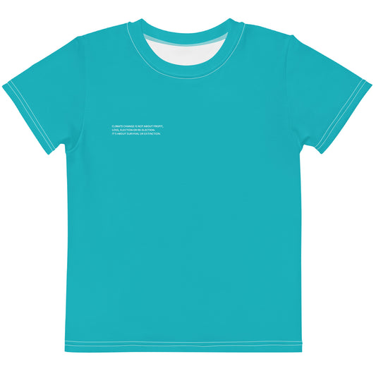 Cyan Climate Change Global Warming Statement - Sustainably Made Kid's T-Shirt