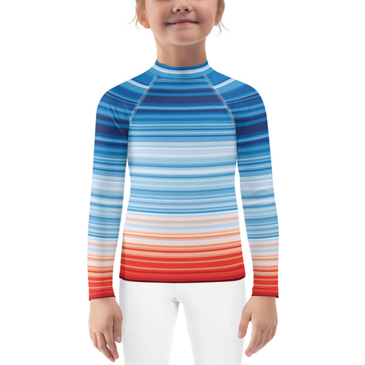 Climate Change Global Warming Stripes - Sustainably Made Kids Long Sleeve T-Shirt