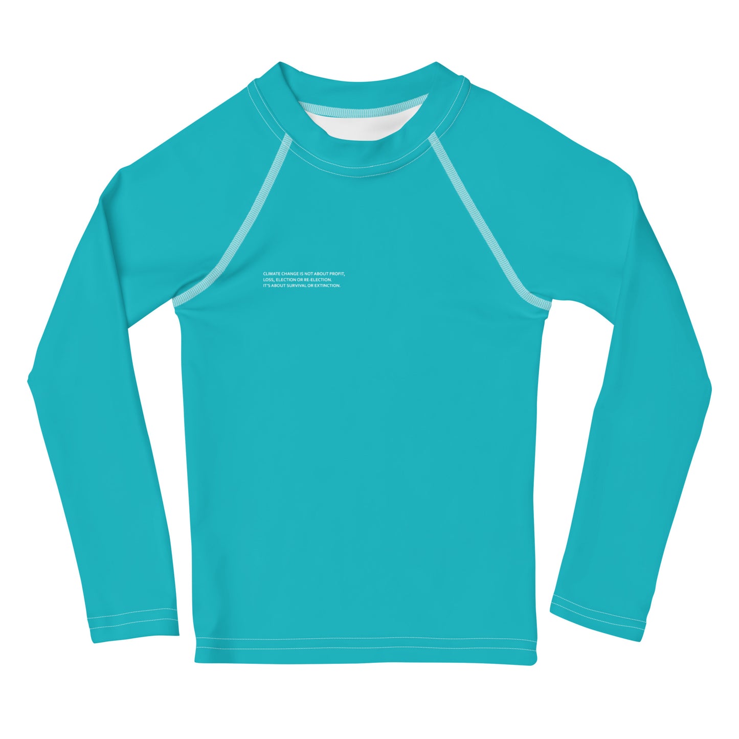 Cyan Climate Change Global Warming Statement - Sustainably Made Kid's Long Sleeve Tee