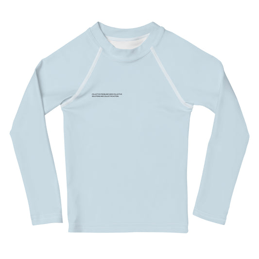 Baby Blue Climate Change Global Warming Statement - Sustainably Made Kid's Long Sleeve Tee