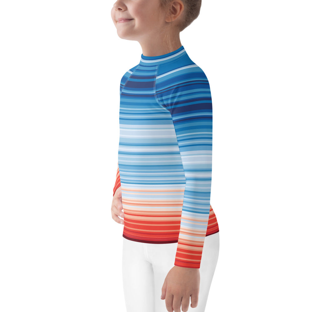 Climate Change Global Warming Stripes - Sustainably Made Kids Long Sleeve T-Shirt