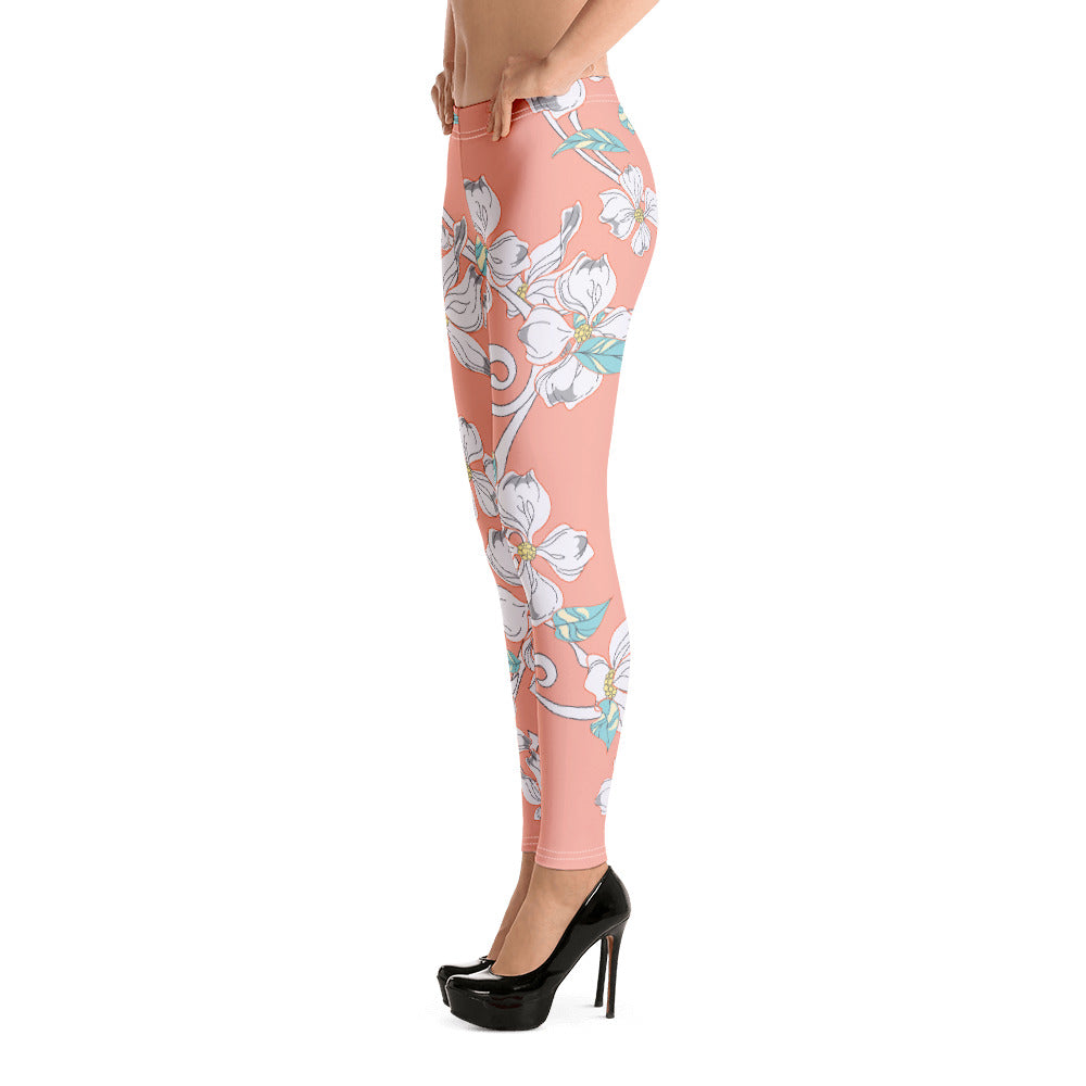 Pink Floral - Sustainably Made Leggings