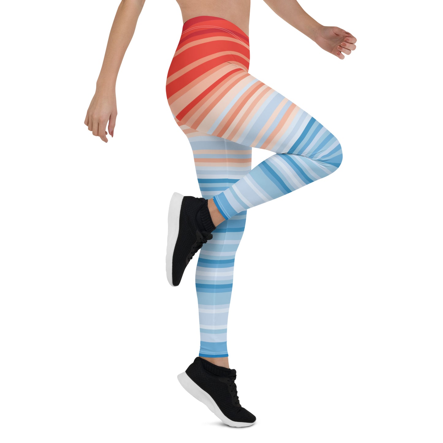 Climate Change Global Warming Stripes - Sustainably Made Leggings