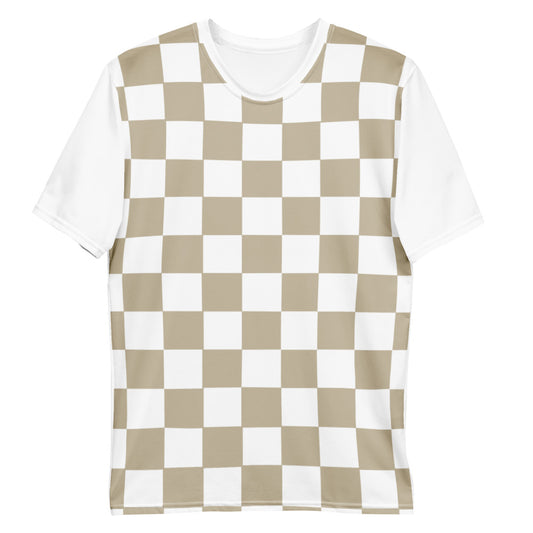 Mocca Chequered Flag - Sustainably Made Men's Short Sleeve Tee