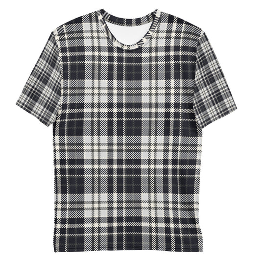 Black & White Tartan - Sustainably Made Men's Short Sleeve Tee