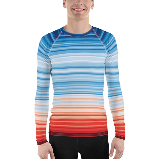 Climate Change Global Warming Stripes - Sustainably Made Men's Long Sleeve Tee