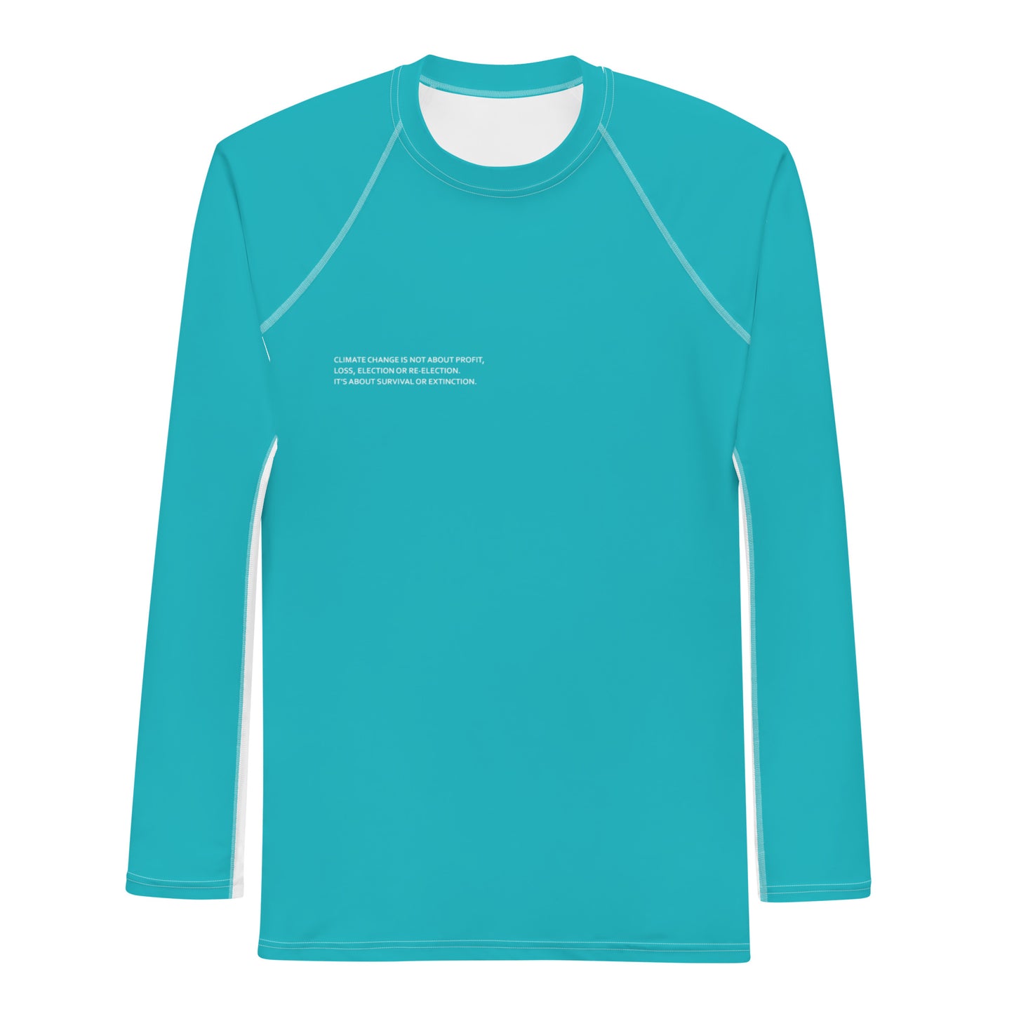 Cyan Climate Change Global Warming Statement - Sustainably Made Men's Long Sleeve Tee