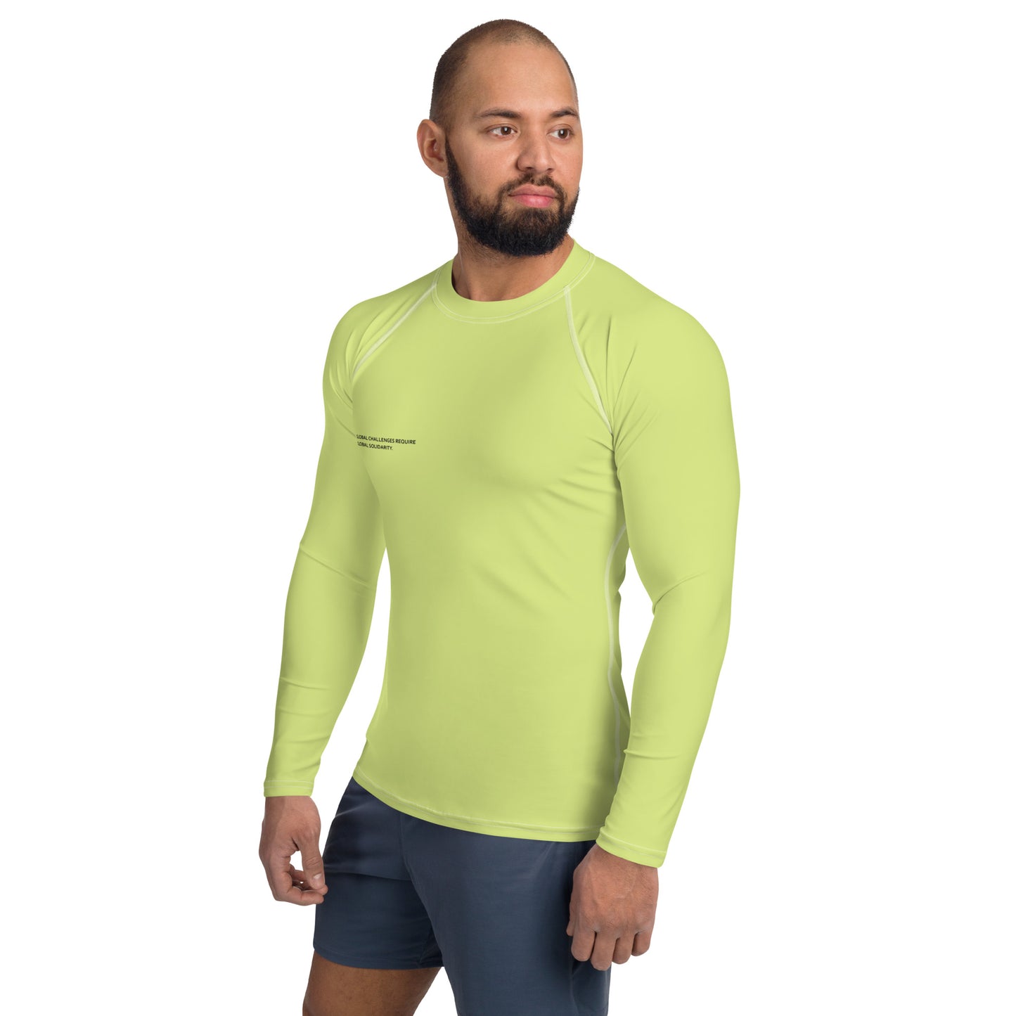 Lime Climate Change Global Warming Statement - Sustainably Made Men's Long Sleeve Tee