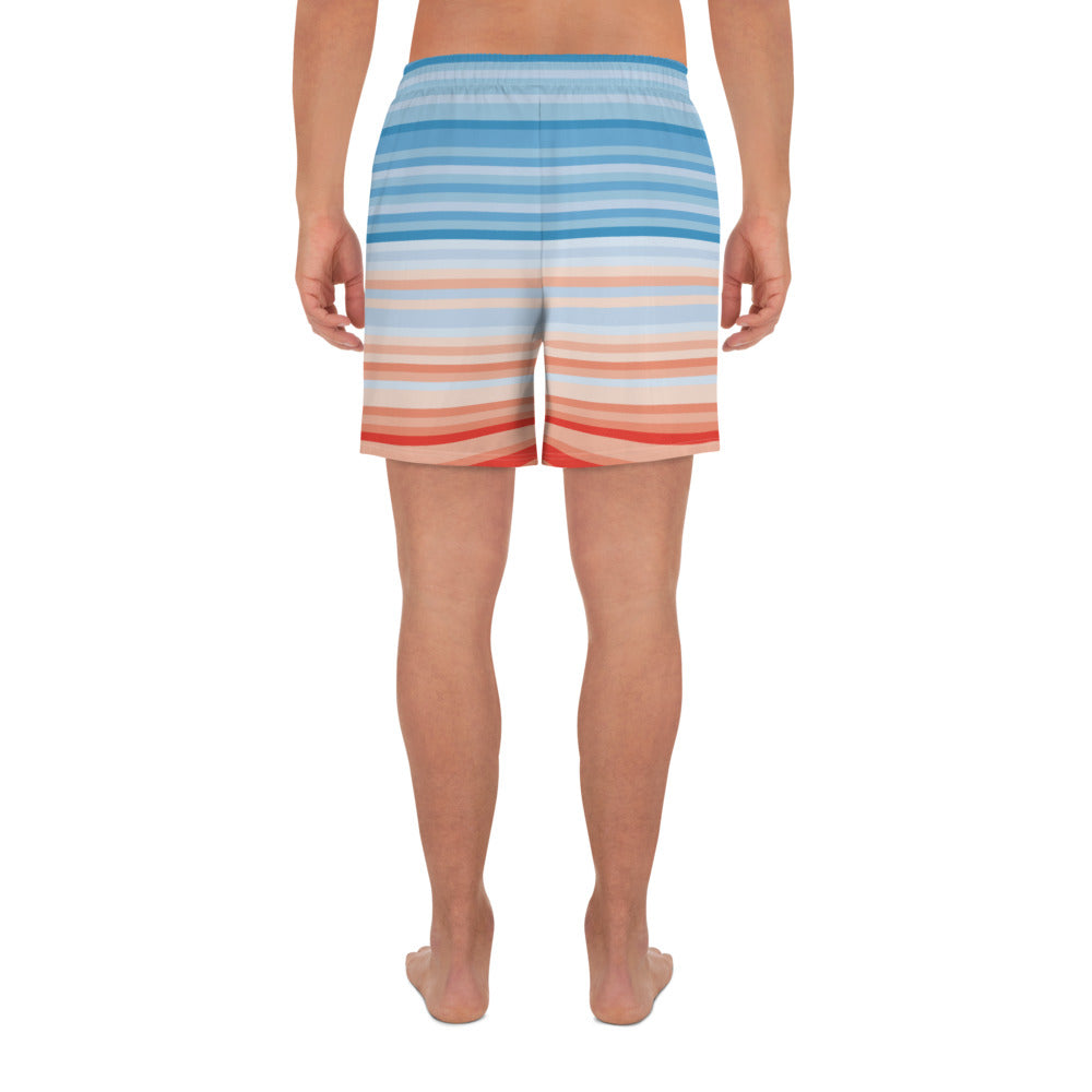 Climate Change Global Warming Stripes - Sustainably Made Men's Shorts