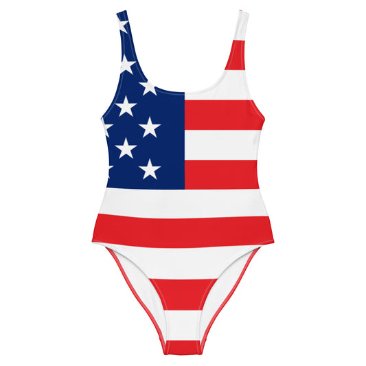 U.S.A Flag - Sustainably Made One-Piece Swimsuit