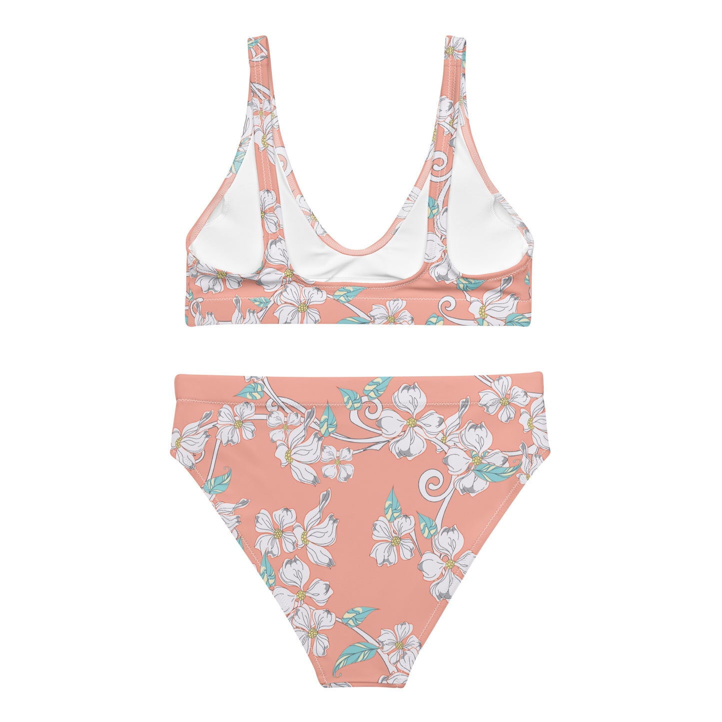 Pink Floral - Sustainably Made Recycled High-Waisted Bikini