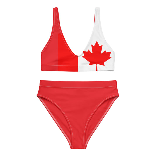 Canada Flag - Sustainably Made Recycled High-Waisted Bikini