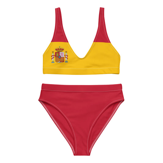 Spain Flag - Sustainably Made Recycled High-Waisted Bikini