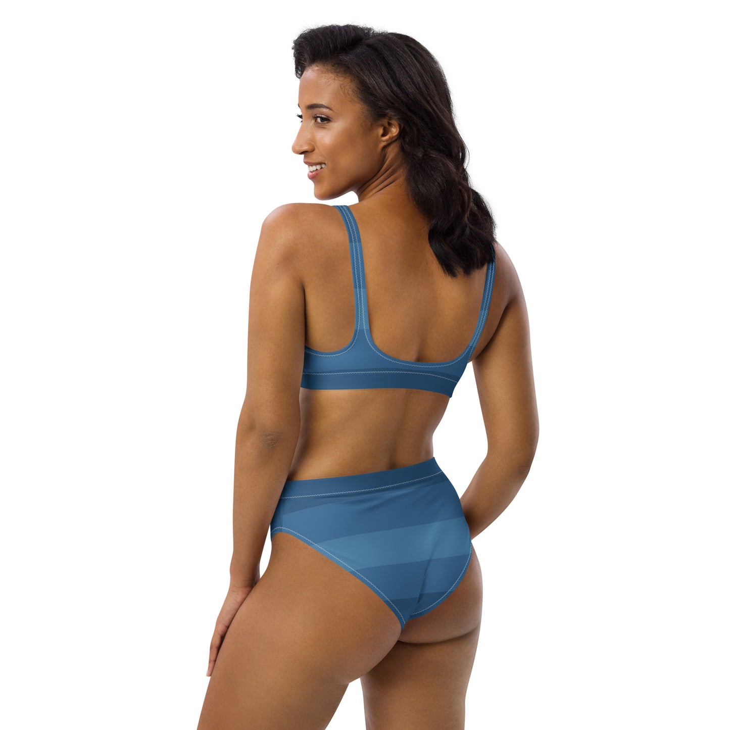 Gradient Blue - Sustainably Made Recycled High-Waisted Bikini