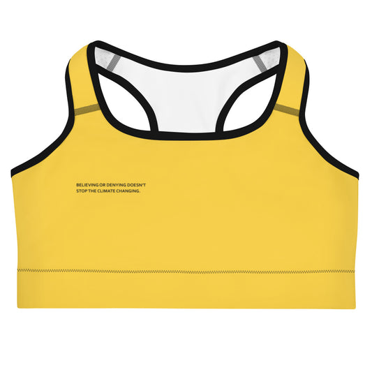 Sun Bright Climate Change Global Warming Statement - Sustainably Made Women's Sports Bra