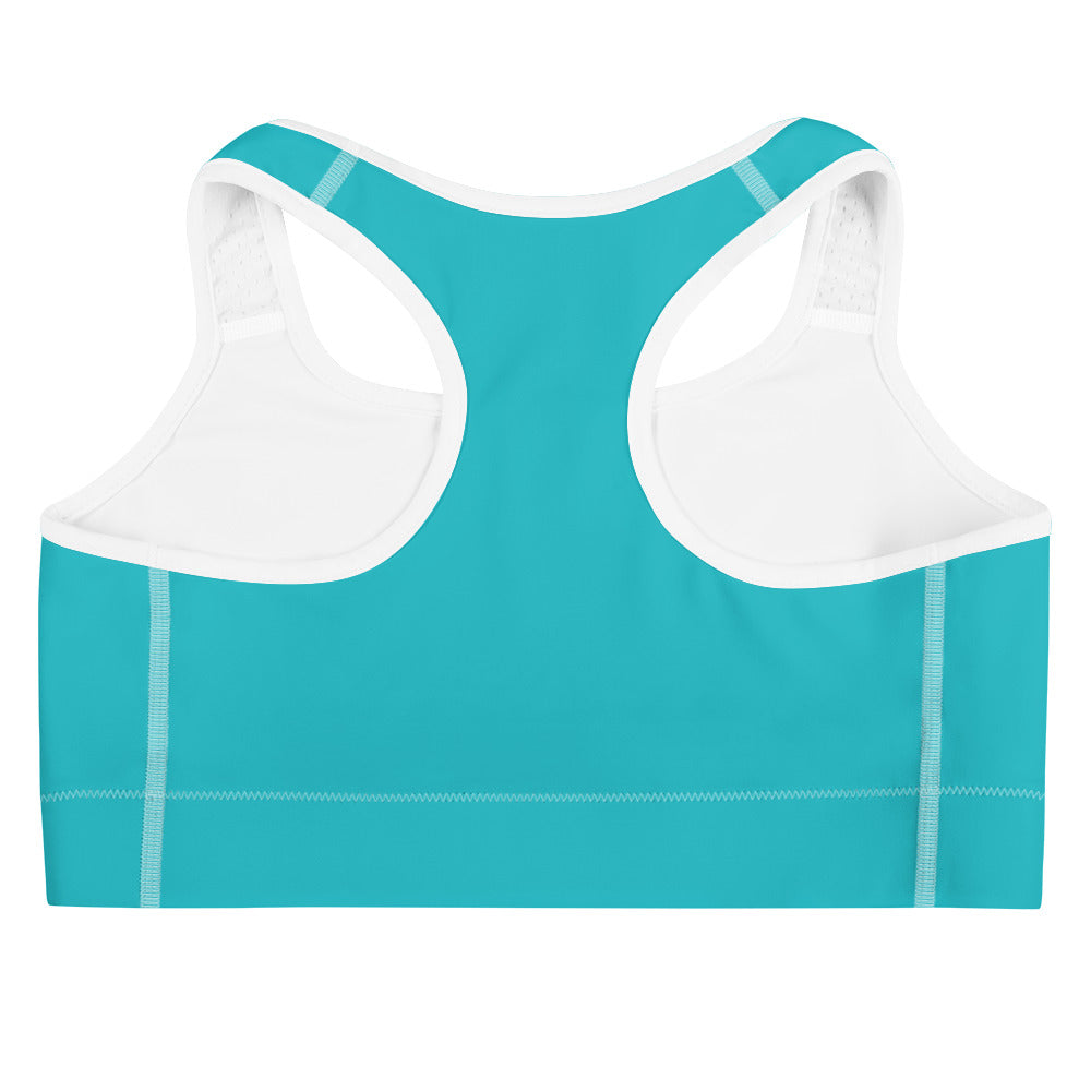 Cyan Climate Change Global Warming Statement - Sustainably Made Women's Sports Bra