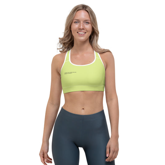 Lime Climate Change Global Warming Statement - Sustainably Made Women's Sports Bra