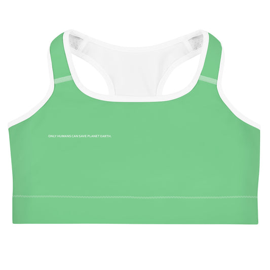 Emerald Climate Change Global Warming Statement - Sustainably Made Women's Sports Bra