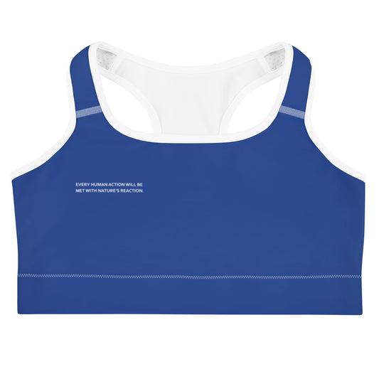 Azure Climate Change Global Warming Statement - Sustainably Made Women's Sports Bra