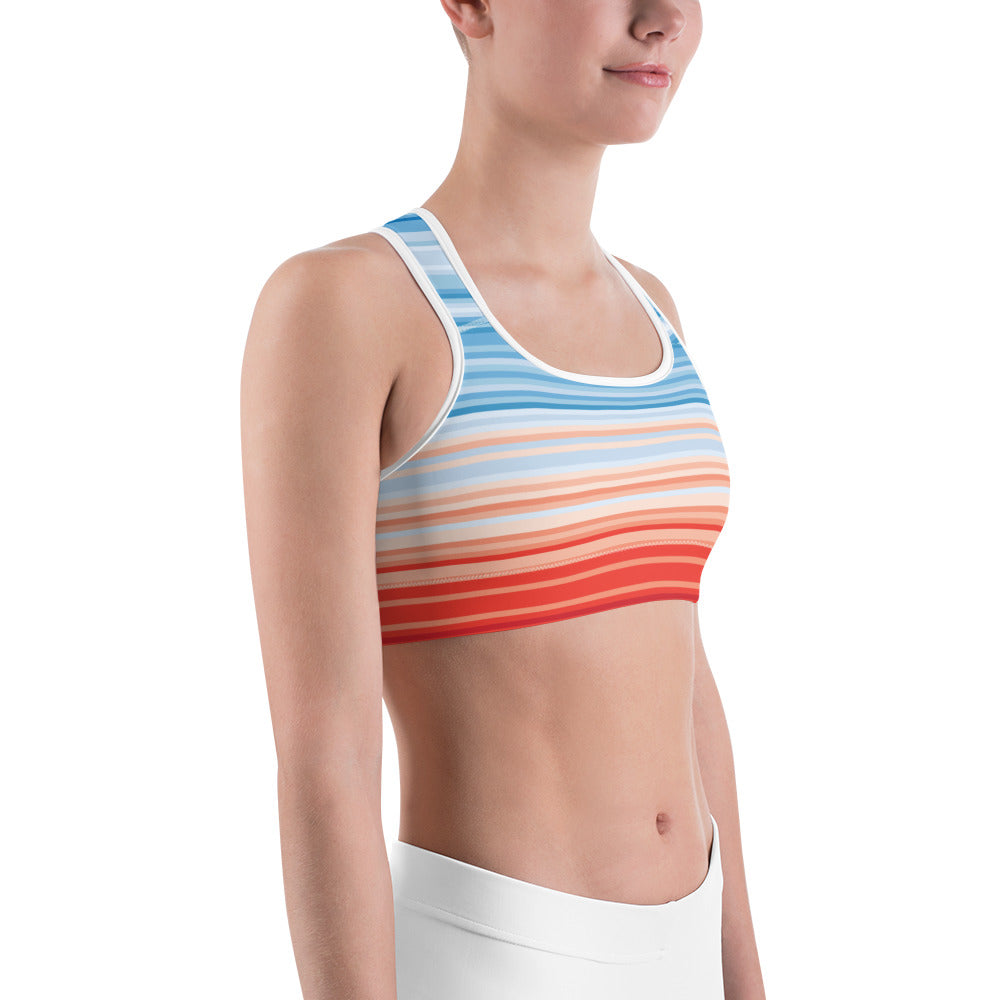 Climate Change Global Warming Stripes - Sustainably Made Sports bra