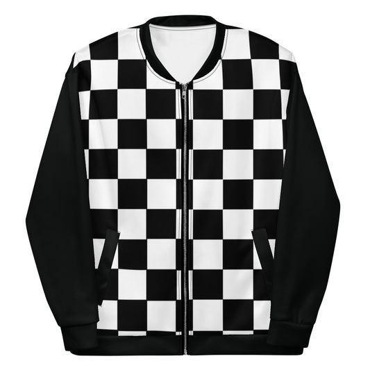 Black & White Chequered Flag - Sustainably Made Jacket